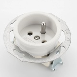 THPG 175835 Gniazdo z uziemieniem z bolcem do ramek porcelana biała