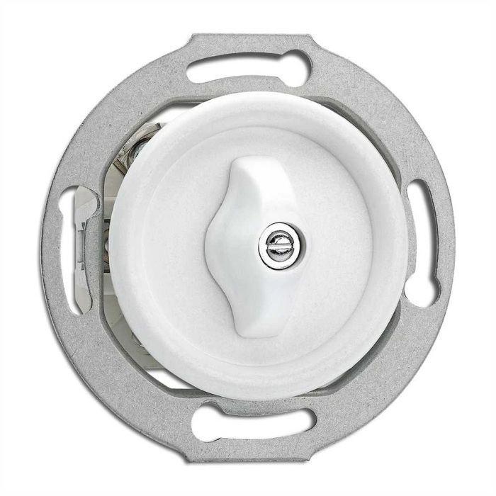 THPG 186887 Włącznik krzyżowy obrotowy duroplast biały