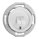 THPG 100572 Włącznik podwójny dźwigniowy duroplast biały