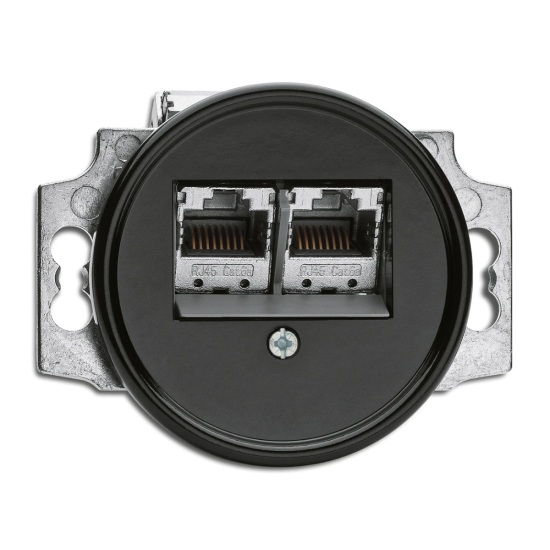 THPG 100722 Gniazdo RJ45 6e bakelit czarny