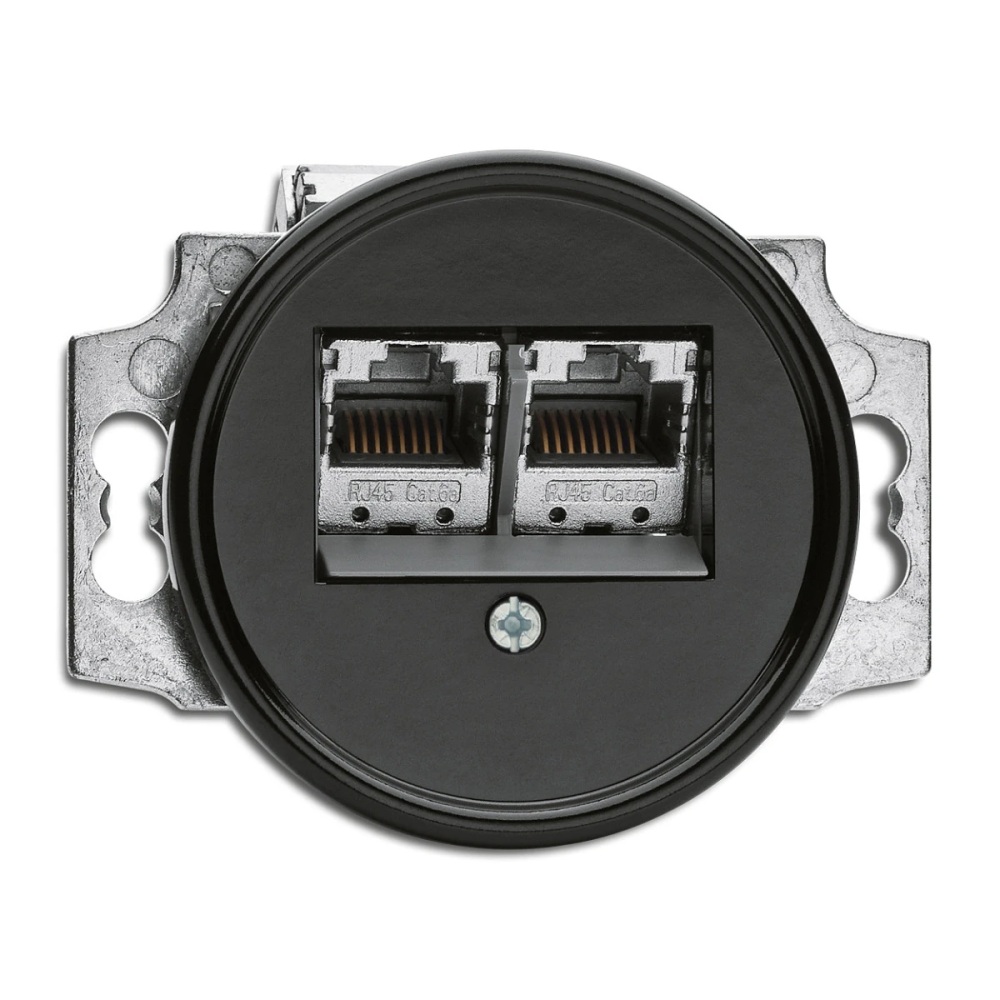 THPG 100722 Gniazdo RJ45 6e bakelit czarny