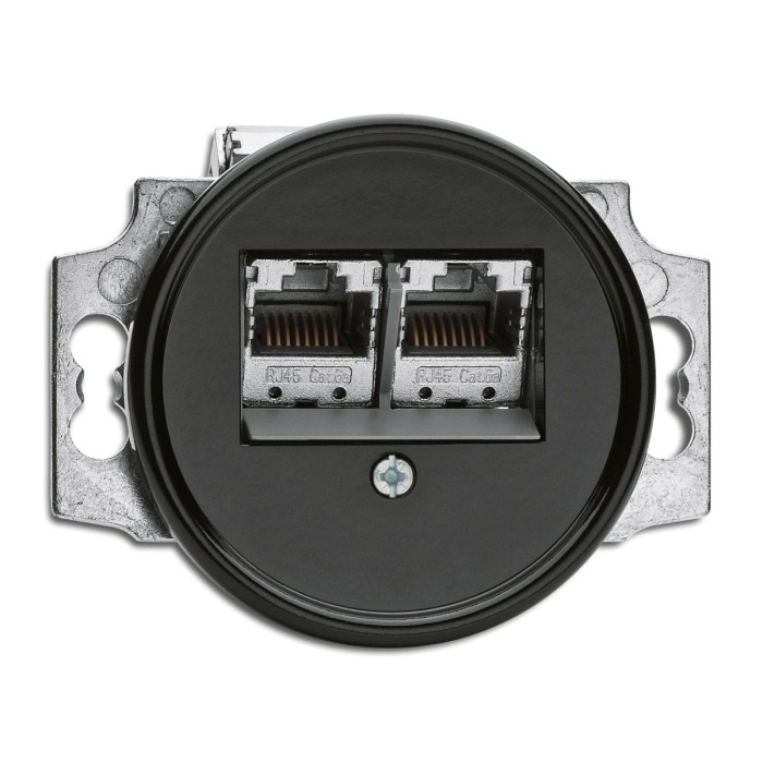 THPG 100722 Gniazdo RJ45 6e bakelit czarny