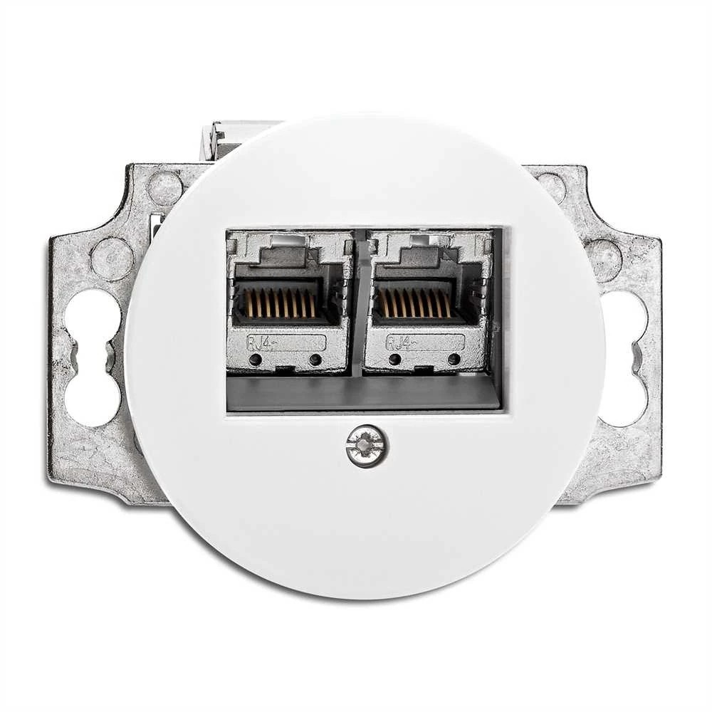 THPG 181978 Gniazdo internetowe RJ45 Cat. 6E porcelana biała