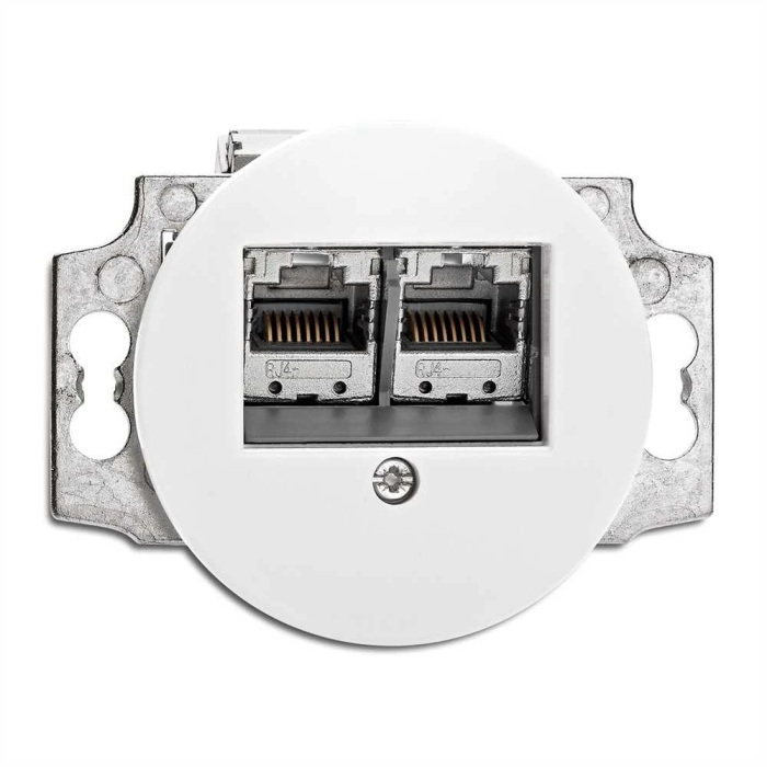 THPG 181978 Gniazdo internetowe RJ45 Cat. 6E porcelana biała