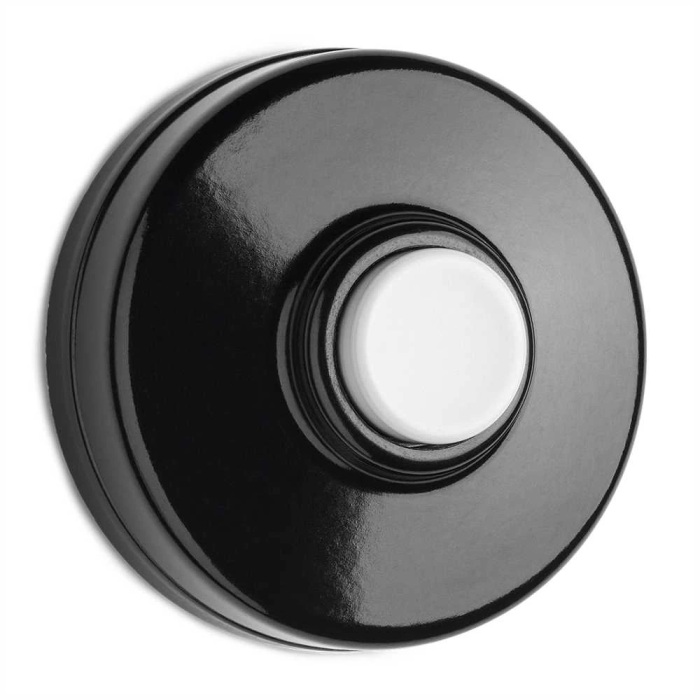 THPG 100881 Przycisk Dzwonek natynkowy max. 24V czarny przycisk bialy