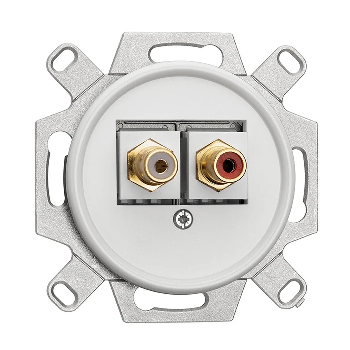 THPG 101350 Gniazdo Cinch czerwone/białe, duroplast