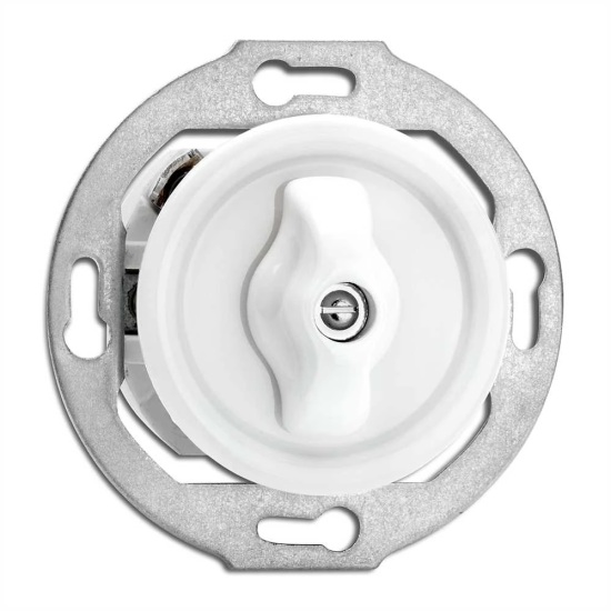 THPG 186881 Włącznik krzyżowy obrotowy porcelana biała