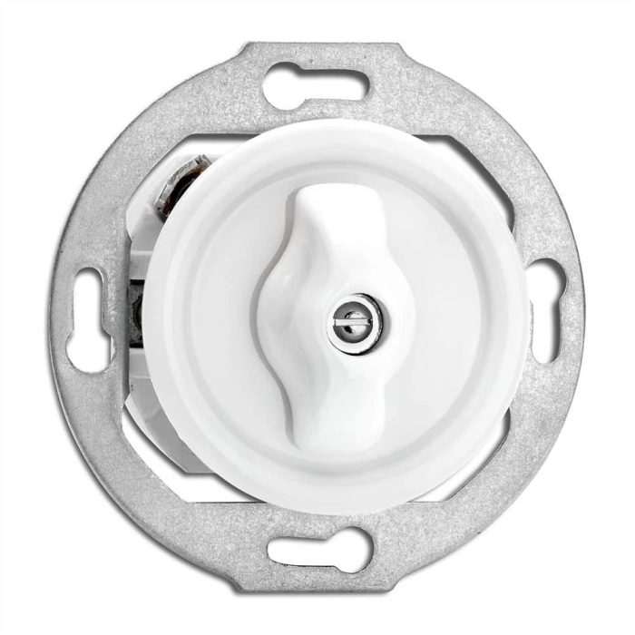 THPG 186881 Włącznik krzyżowy obrotowy porcelana biała