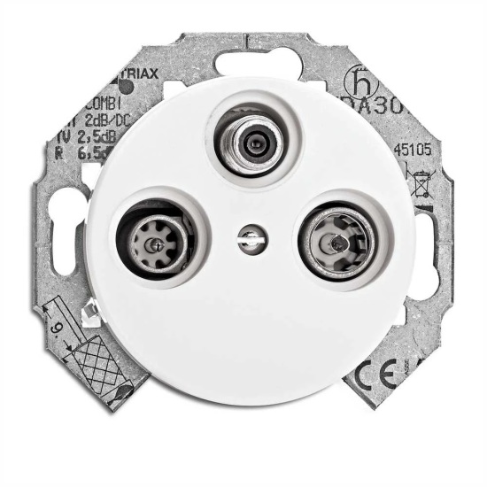 THPG 154911 Gniazdo antenowe R-TV-SAT końcowe porcelana biała