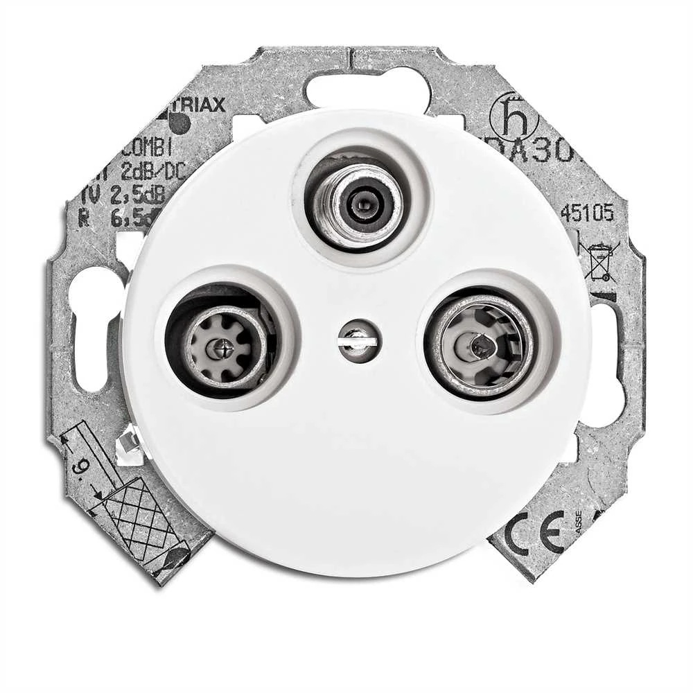 THPG 154911 Gniazdo antenowe R-TV-SAT końcowe porcelana biała
