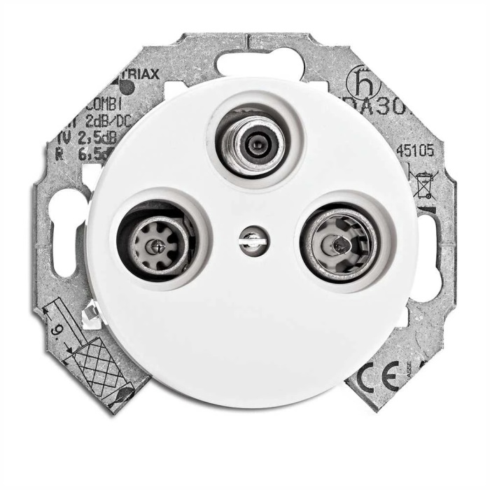 THPG 154911 Gniazdo antenowe R-TV-SAT końcowe porcelana biała