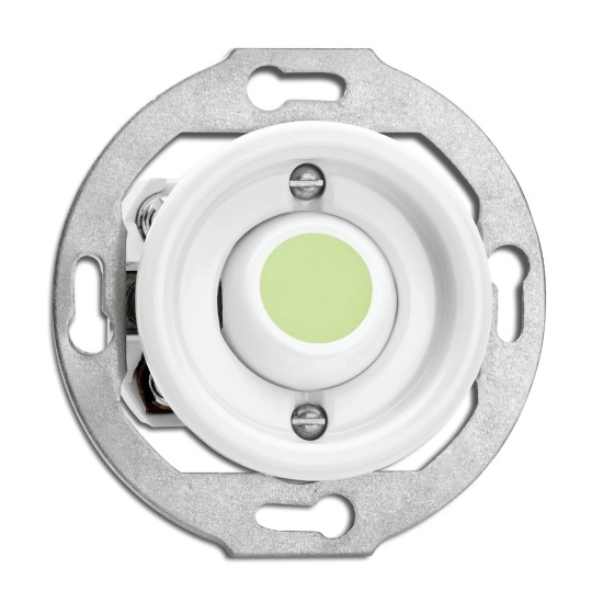 THPG 100977 Przycisk zwierny bez piktogramu fluorescencyjny porcelana biała