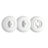 THPG 100376 Włącznik obrotowy dwubiegunowy porcelana biała