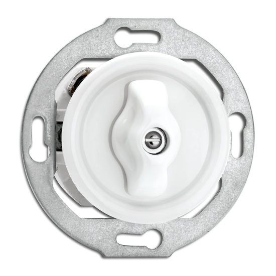 THPG 100376 Włącznik obrotowy dwubiegunowy porcelana biała