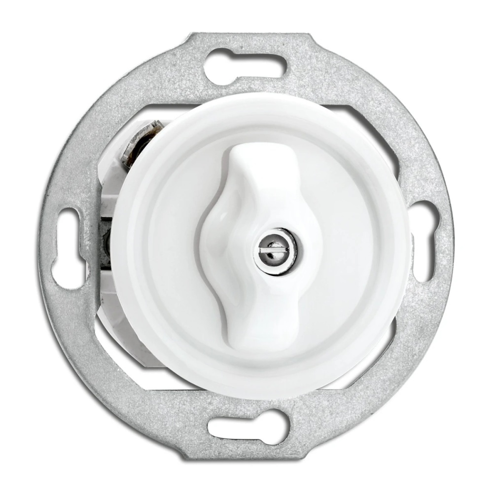 THPG 100376 Włącznik obrotowy dwubiegunowy porcelana biała