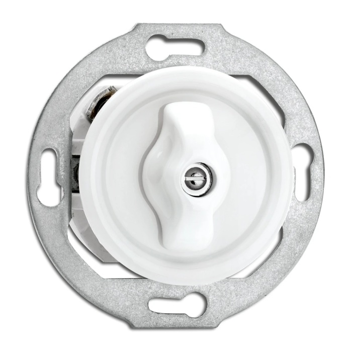 THPG 100376 Włącznik obrotowy dwubiegunowy porcelana biała