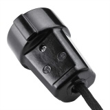 THPG 100857 Przedłużacz z wtyczką kątową i gniazdem, duroplast czarny, 2,5 m kabel w oplocie czerwony
