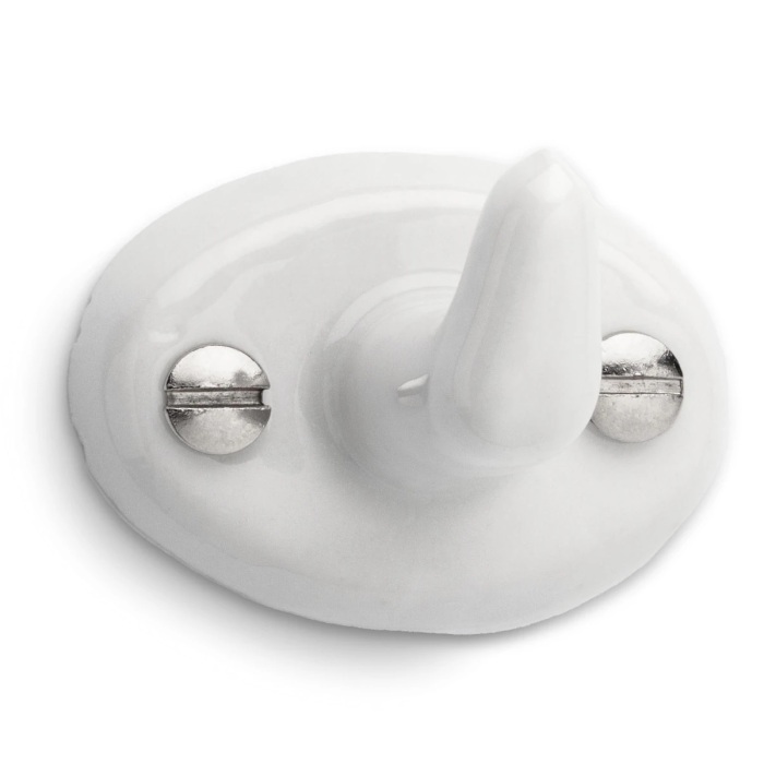 THPG 101087 Haczyk ścienny z białej porcelany, mały