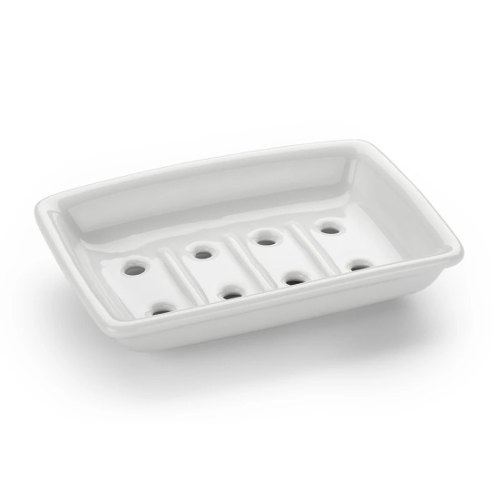THPG 101153 Mydelniczka z białej porcelany z odpływem