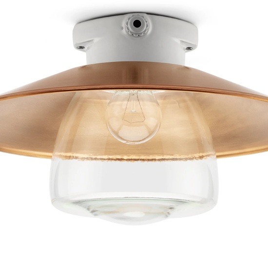 THPG 101278 Lampa sufitowa MEDIUM 1 porcelana, miedź, klosz przezroczysty