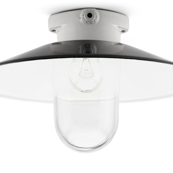 THPG 101279 Lampa sufitowa MEDIUM 2 porcelana, blacha stalowa, klosz przezroczysty