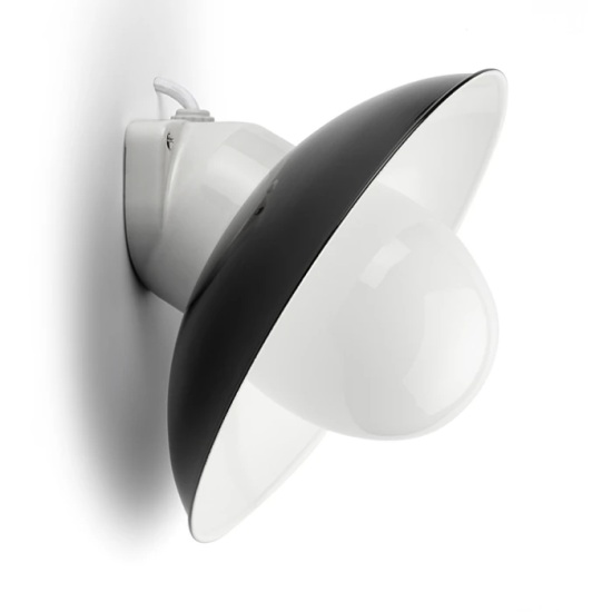 THPG 101280 Lampa ścienna MEDIUM 1 porcelana, blacha stalowa, klosz opalowy