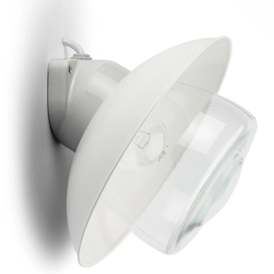 THPG 101281 Lampa ścienna MEDIUM 2 porcelana, blacha stalowa biała, klosz przezroczysty
