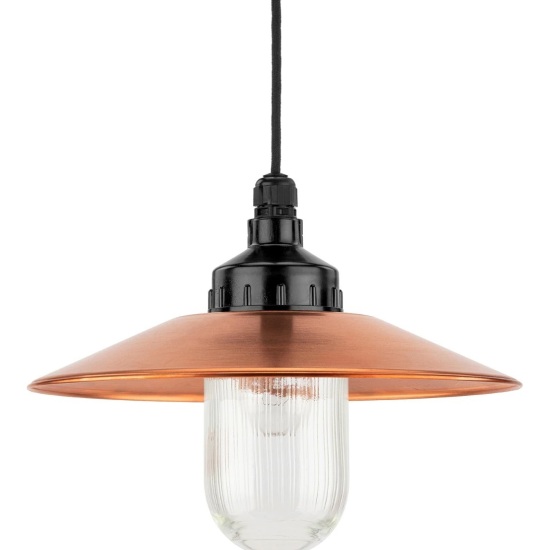 THPG 101282 Lampa wisząca MEDIUM 1 bakelit, miedź, szkło prasowane