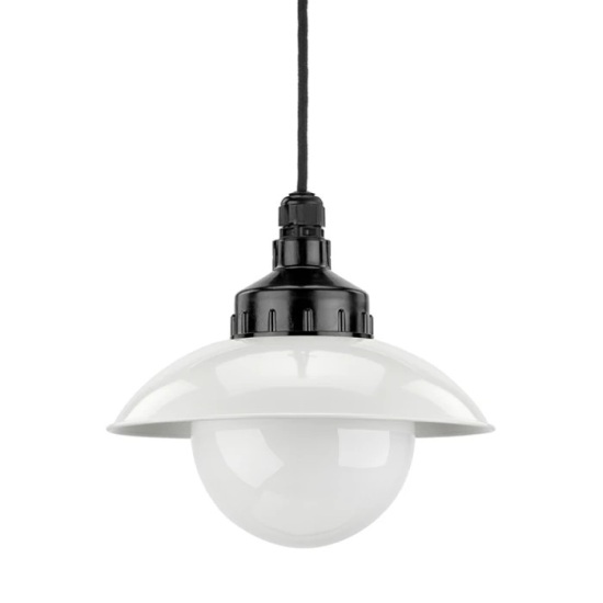 THPG 101283 Lampa wisząca MEDIUM 2 bakelit, blacha stalowa, klosz opalowy