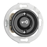 THPG 174022 Przycisk zwierny z symbolem Klucz porcelana czarna