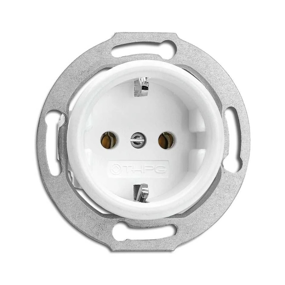 THPG 176400 Gniazdo z uziemieniem Schuko duroplast biały