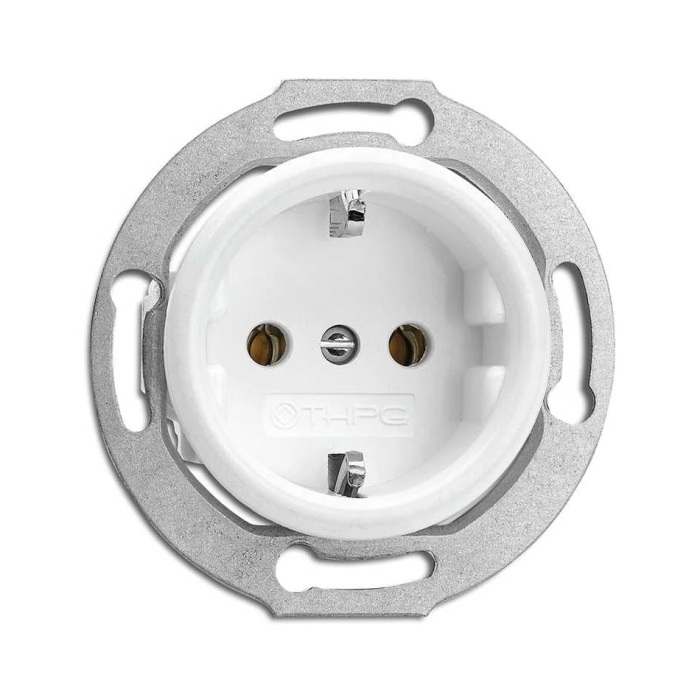 THPG 176400 Gniazdo z uziemieniem Schuko duroplast biały