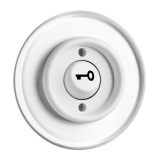 THPG 176411 Przycisk zwierny z symbolem Klucza duroplast biały
