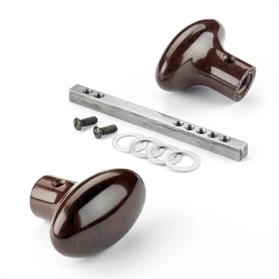 THPG 177439 Gałka drzwiowa owalna gładka Bakelit® czerwonobrązowa (1 para)