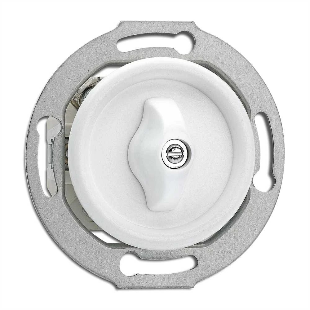 THPG 186886 Włącznik pojedynczy / schodowy obrotowy duroplast biały