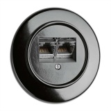 THPG 100722 Gniazdo RJ45 6e bakelit czarny