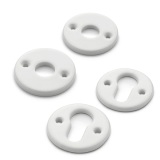 THPG 179976 Rozety 45 mm z białej porcelany, do wkładki bębenkowej (2 rozety klamki i 2 rozety klucza)