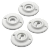 THPG 179979 Rozety 65 mm z białej porcelany, do klucza piórowego (2 rozety klamki i 2 rozety klucza)