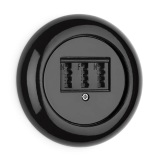 THPG 174034 Gniazdo telefoniczne z czarnej porcelany