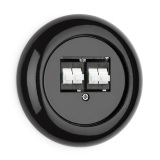 THPG 174048 Gniazdo światłowodowe FO Duplex porcelana czarna