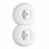 THPG 186881 Włącznik krzyżowy obrotowy porcelana biała
