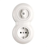 THPG 186881 Włącznik krzyżowy obrotowy porcelana biała
