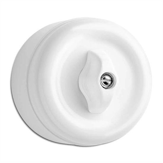 THPG 186890 Włącznik natynkowy krzyżowy obrotowy duroplast biały