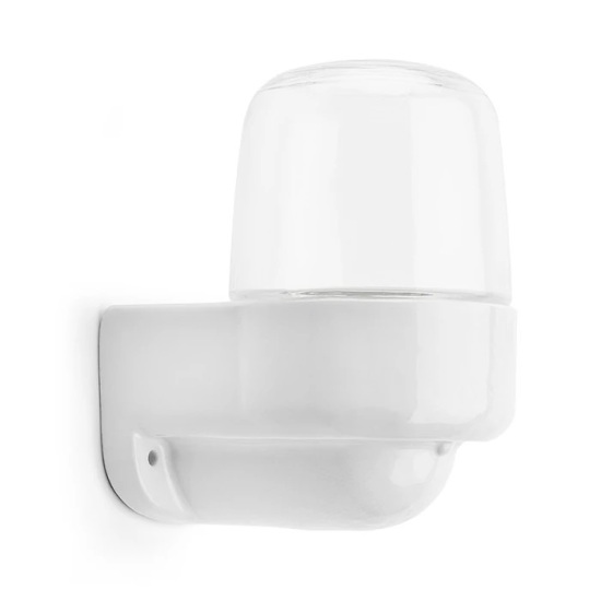 THPG 100783 Lampa ścienna konsolowa do sauny LISILUX biała M, klosz przezroczysty
