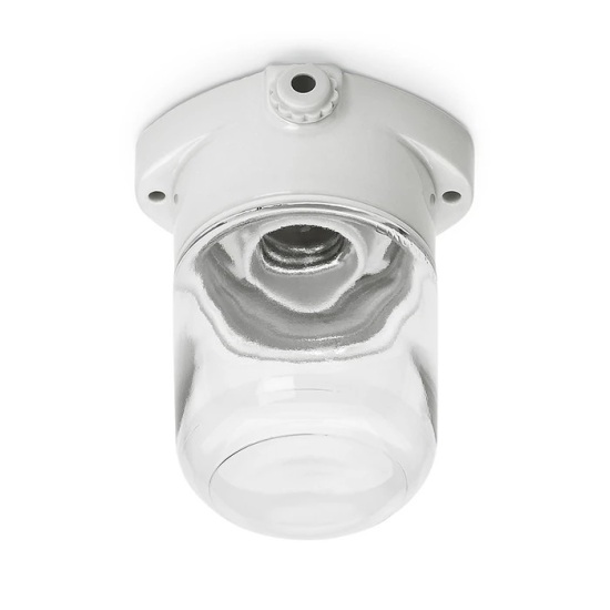 THPG 100768 Lampa sufitowa do sauny LISILUX biała S, klosz przezroczysty