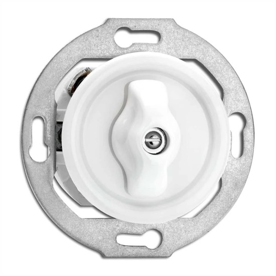 THPG 186880 Włącznik pojedynczy / schodowy obrotowy porcelana biała