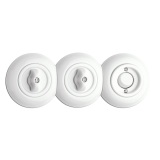THPG 173076 Przycisk zwierny DZWONEK/ŚWIATŁO bez piktogramu porcelana biała