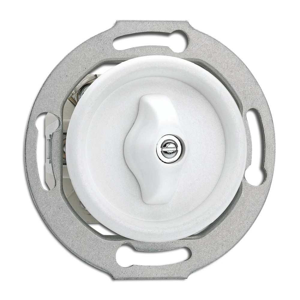 THPG 100382 Włącznik obrotowy dwubiegunowy duroplast biały