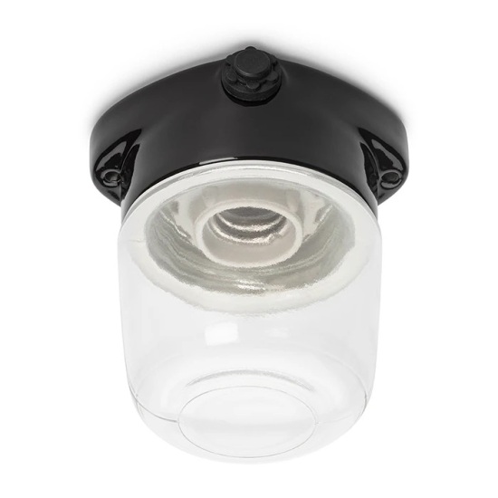 THPG 101324 LISILUX lampa sufitowa fi 95 czarny, szkło przezroczyste