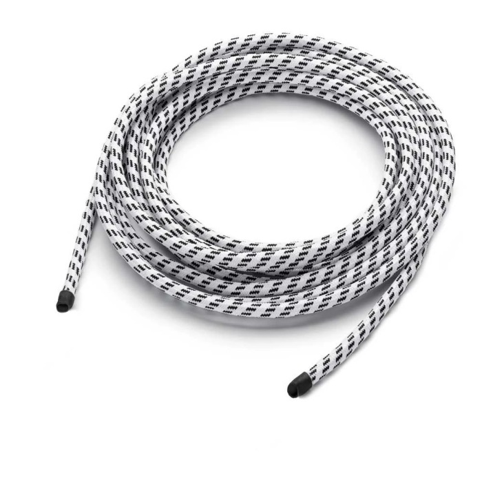THPG 101142 Kabel w oplocie tekstylnym 2 x 0,75, dwużyłowy, z elementem nośnym - biało-czarny